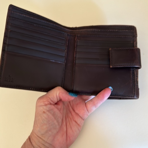 Guccissima French Flap Wallet Brown Leather Gold Hardware. Authentic - Picture 5 of 15